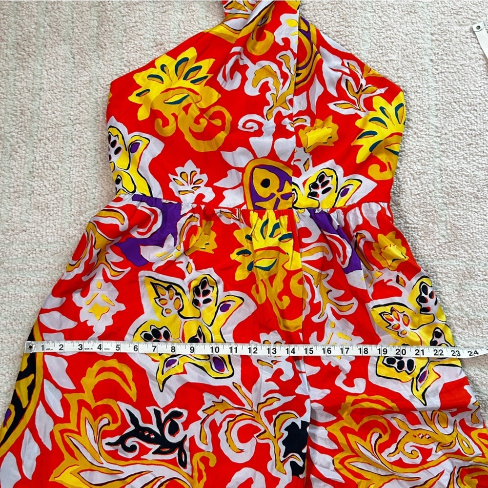 NWT J Crew Silk Midi Sarong Dress in Painted Paisley Orange SZ 10 Cocktail Dress - Picture 9 of 14